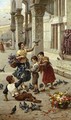 Feeding the Pigeons at Piazza St. Marco, Venice - Antonio Paoletti