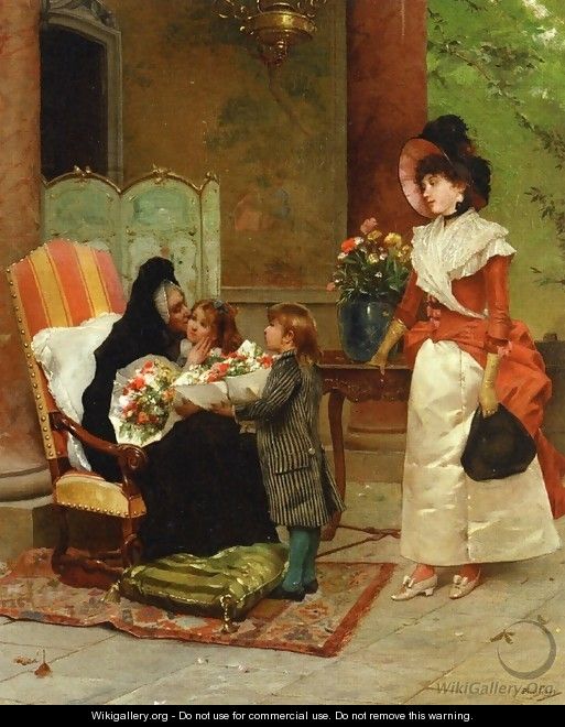 Flowers for Grandmother - Auguste Emile Pinchart