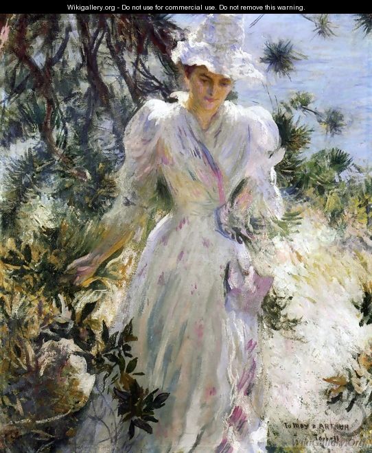 My Wife, Emeline, in a Garden - Edmund Charles Tarbell