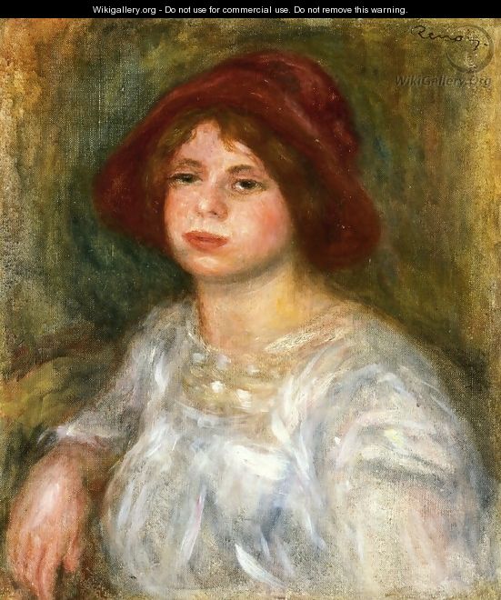 Girl in a Red Hat - Pierre Auguste Renoir