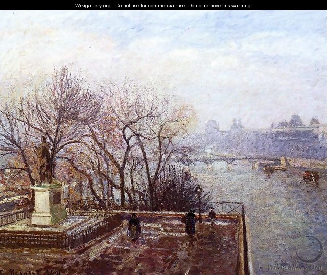 The Louvre, Morning, Mist - Camille Pissarro