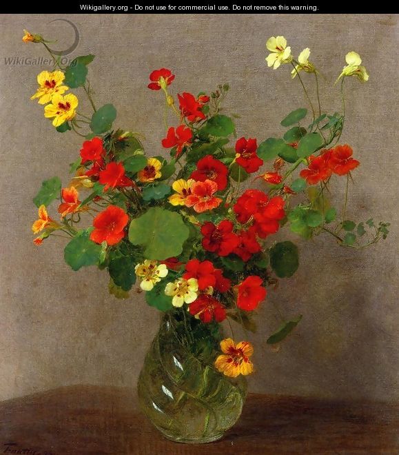 Nasturtiums - Ignace Henri Jean Fantin-Latour