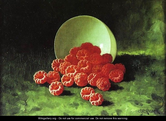 Still Life: Overturned Cup on Raspberries - Carducius Plantagenet Ream