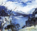 The Walchensee with Mountain Range and Shore - Lovis (Franz Heinrich Louis) Corinth