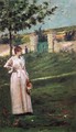 Woman in a Landscape - Charles Stanley Reinhart