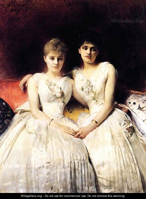 Portrait of Marthe and Therese Galoppe - Léon Bonnat