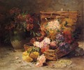 Still Life of Flowes in a Vase and a Basket - Eugene Henri Cauchois