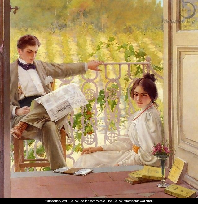 An Afternoono on the Porch - Vittorio Matteo Corcos