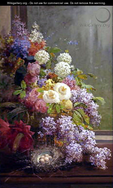 Still Life FLowers and Fruit - Thomas Hill