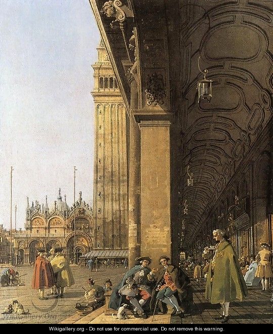 Piazza San Marco, Looking East from the Southwest Corner - (Giovanni Antonio Canal) Canaletto