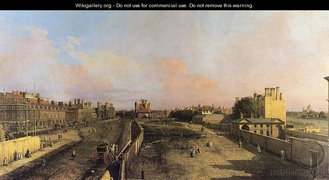 London: Whitehall and the Privy Garden looking North - (Giovanni Antonio Canal) Canaletto