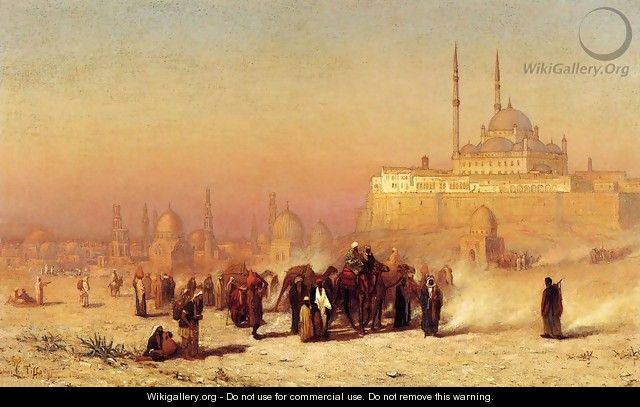 On the Way between Old and New Cairo, Citadel Mosque of Mohammed Ali, and Tombs of the Mamelukes - Louis Comfort Tiffany