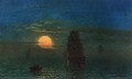 Ships in Moonlight - Albert Bierstadt