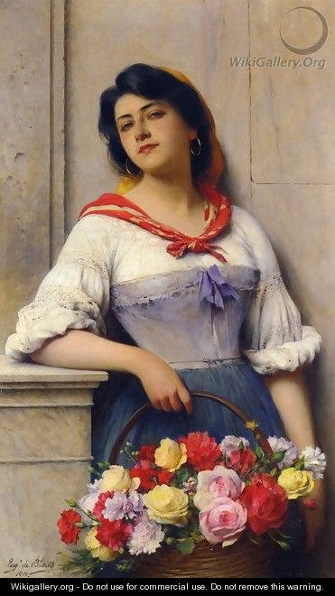 The Flower Girl - Eugene de Blaas