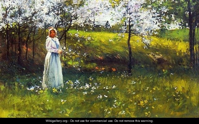 Woman with Apple Blossoms - Paul Cornoyer