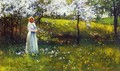 Woman with Apple Blossoms - Paul Cornoyer