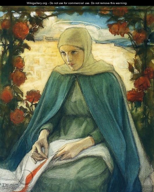 The Virgin Mary in the Rose Garden - Albert Edelfelt