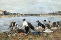 Laundresses on the Banks of the Touques 3 - Eugène Boudin