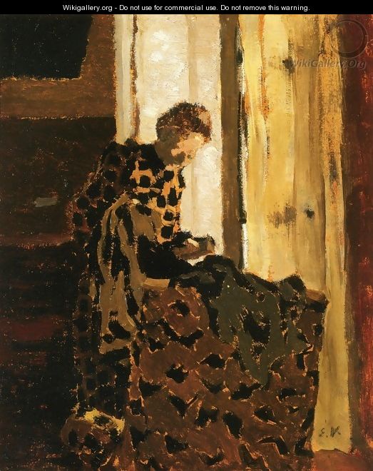 Woman Brushing a Garment - Edouard (Jean-Edouard) Vuillard
