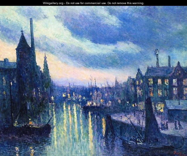 The Port of Rotterdam, Evening - Maximilien Luce