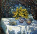 Table with Yellow Bouquet - Ferdinand Loyen Du Puigaudeau