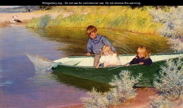 Children Fishing - Charles Curran