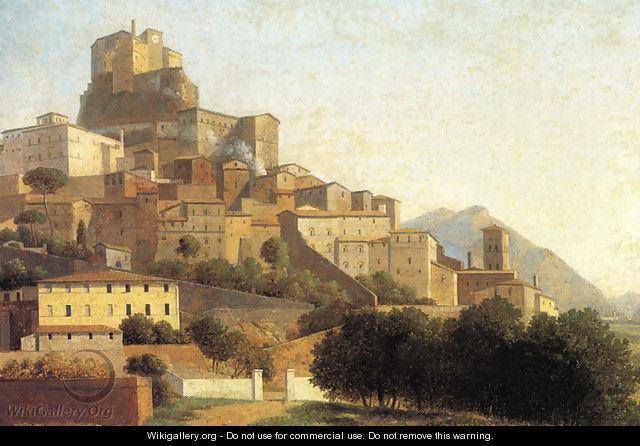 Hill Town in Italy - Alexandre-Hyacinthe Dunouy
