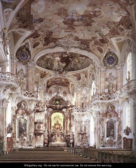 Interior with stucco decoration - Joseph Anton Feuchtmayr