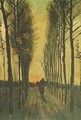 Avenue Of Poplars At Sunset - Vincent Van Gogh