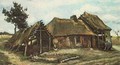Cottage With Decrepit Barn And Stooping Woman - Vincent Van Gogh