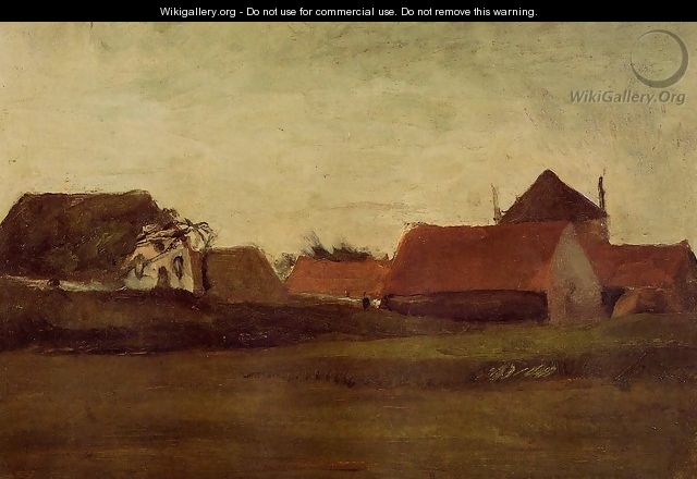 Farmhouses In Loosduinen Near The Hague At Twilight - Vincent Van Gogh