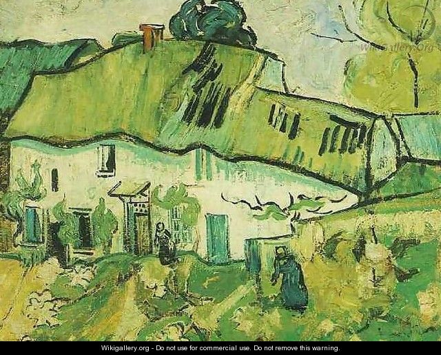 Farmhouse With Two Figures - Vincent Van Gogh