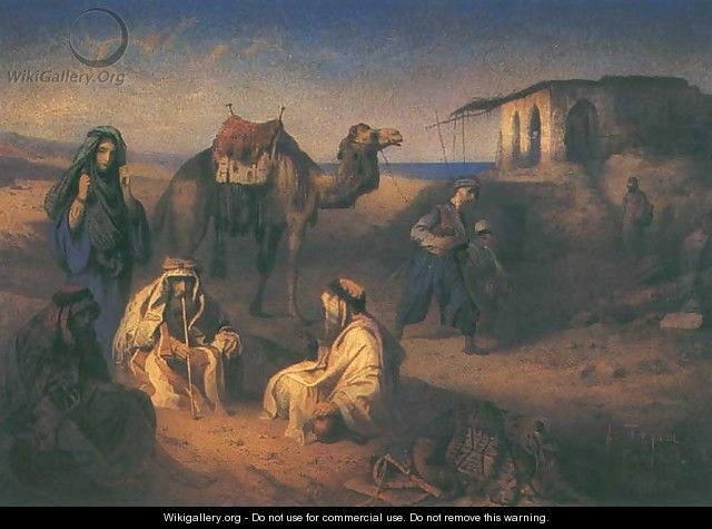 Bedouins Resting Near Deserted... - Franciszek Tepa (Teppa)