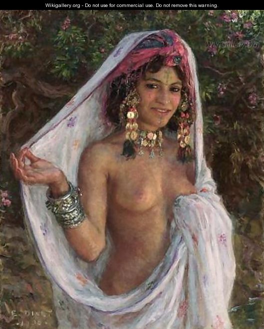 Young Woman with Veil and Jewels (La baigneuse aux bijoux) - Alphonse Etienne Dinet