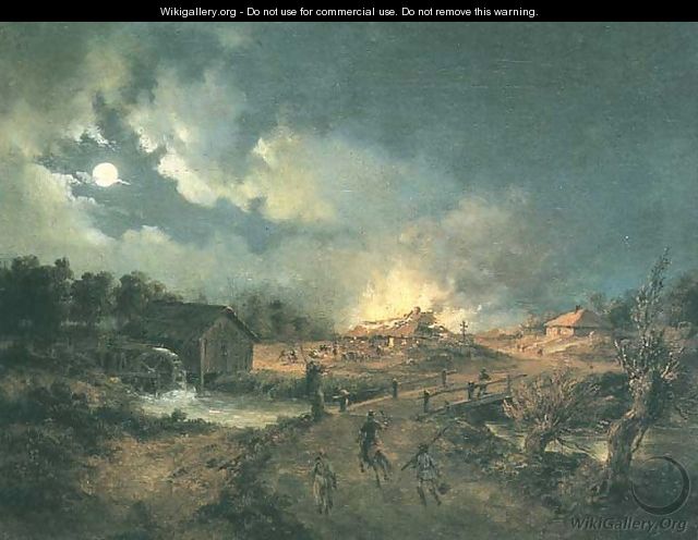 Village on Fire - Episode of the 1863 Insurrection - Adam Wiktor Malinowski