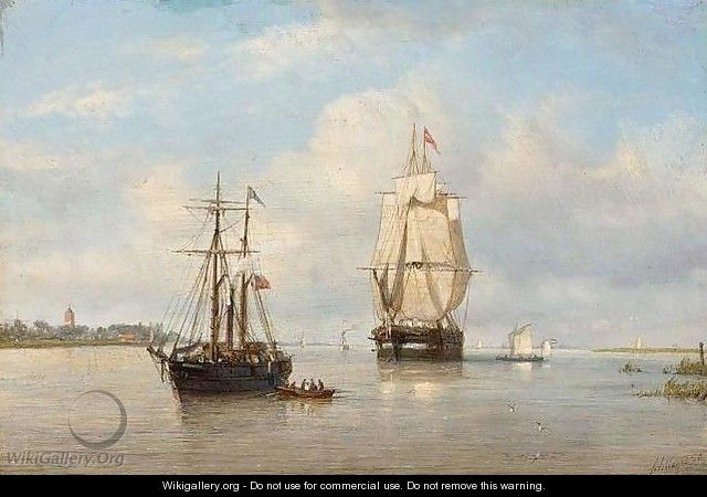 Shipping on a River - Petrus Paulus Schiedges