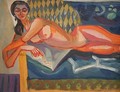 Reclining female nude - Jerzy Faczynski