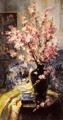 Apple Blossoms and Blue and White Porcelain on a Table - Frans Mortelmans