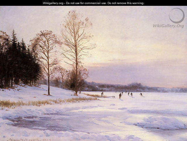 Skaters on A Frozen Pond - Sigvard Hansen