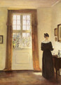 Woman In Interior - Carl Vilhelm Holsoe