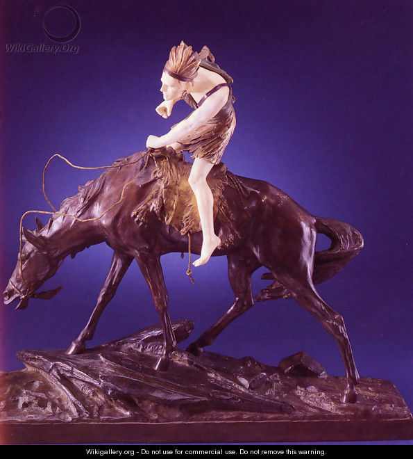 Indian On Horseback - Edouard Drouot