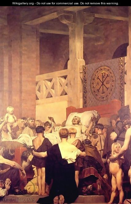 Death of Saint Genevieve (center panel) - Jean-Paul Laurens
