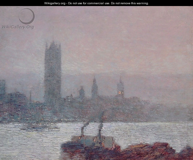 Houses of Parliament, Early Evening - Childe Hassam