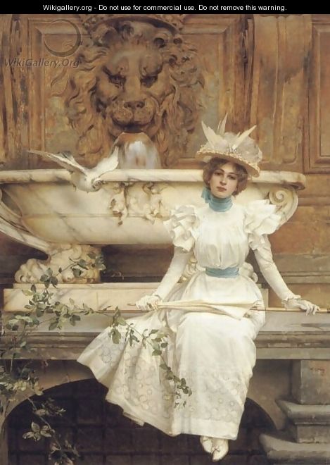 Waiting by the Fountain - Vittorio Matteo Corcos
