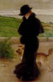An Elegant Lady with her Faithful Companion by the Beach - Vittorio Matteo Corcos