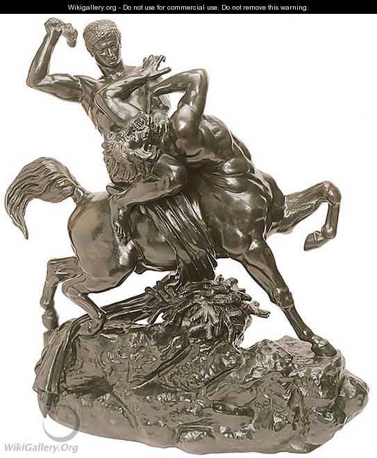 Thesee combatant le centaure Bienor (2e reduction) [detail #2] (Theseus slaying the Centaur Bienor (2nd reduction)) - Antoine-louis Barye