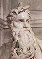 Tomb of Pope Julius II: Moses [detail: 1] - Michelangelo Buonarroti