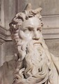 Tomb of Pope Julius II: Moses [detail: 1] - Michelangelo Buonarroti