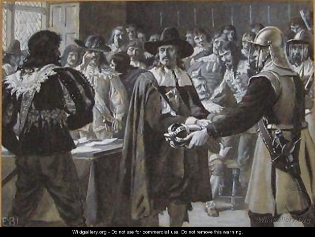 Cromwell dissolving the Long Parliament - Edmund Blair Blair Leighton