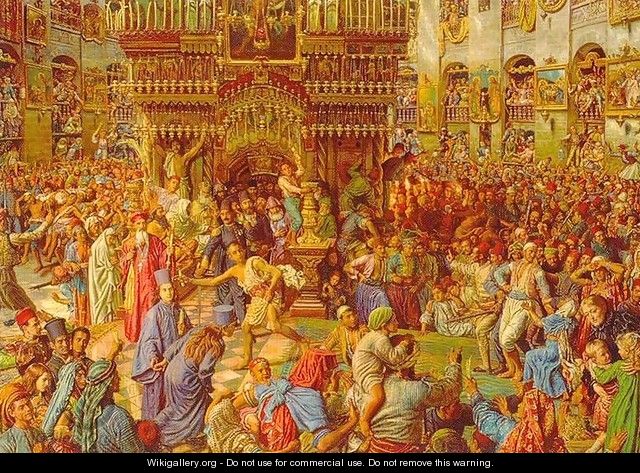 The Miracle of the Sacred Fire, Church of the Holy Sepulchre - William Holman Hunt